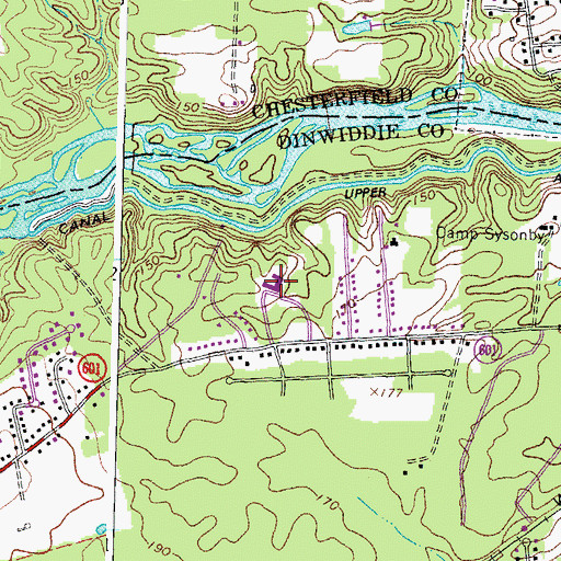 Topographic Map of Grace Baptist School, VA
