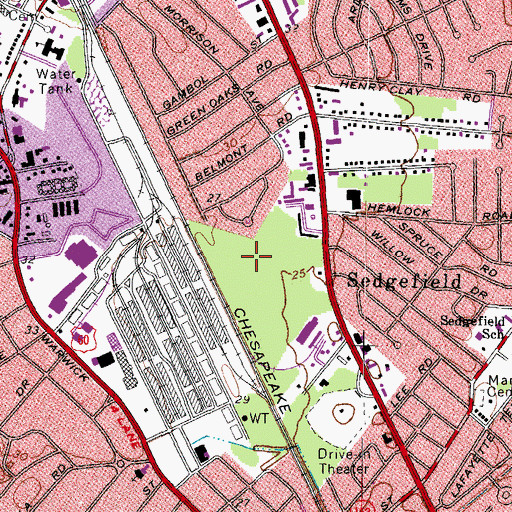Topographic Map of Hines Middle School, VA