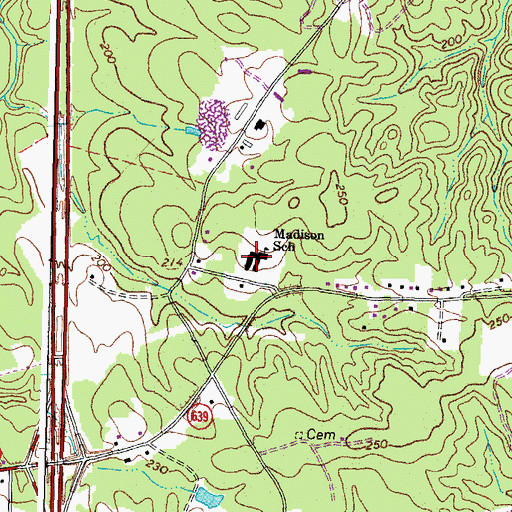 Topographic Map of Ladysmith Primary School, VA