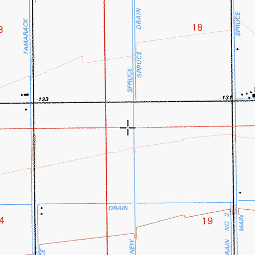 Topographic Map of New Spruce Canal, CA
