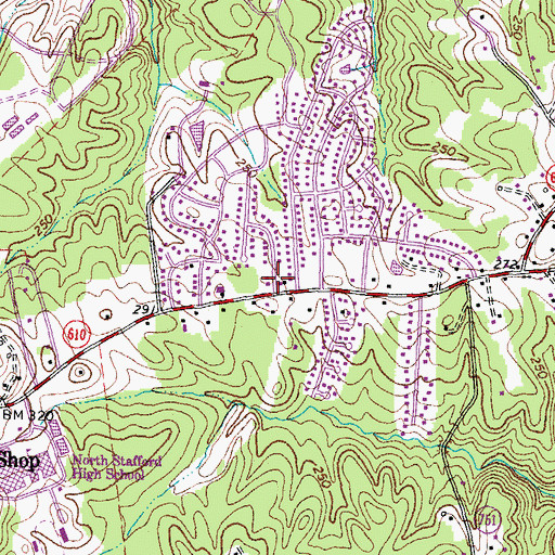 Topographic Map of Minnieland Academy, VA