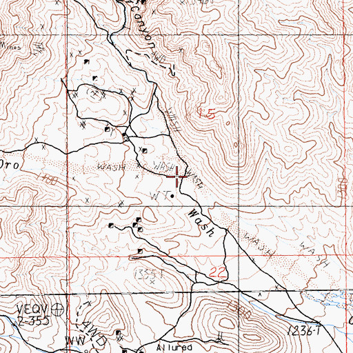 Topographic Map of New Trail Canyon, CA