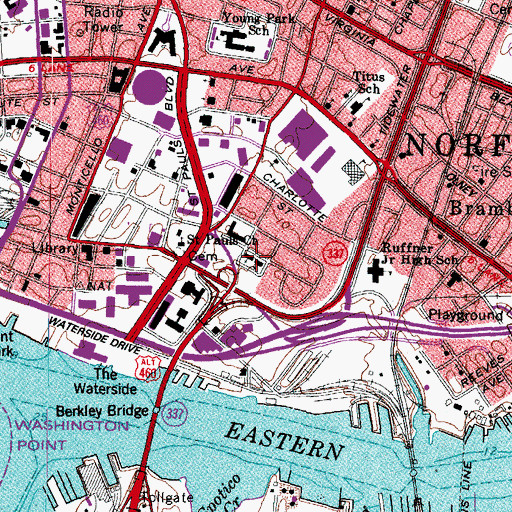 Topographic Map of Saint Mary's Academy, VA