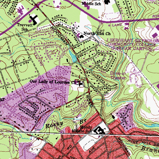 Topographic Map of Our Lady of Lourdes Catholic School, VA