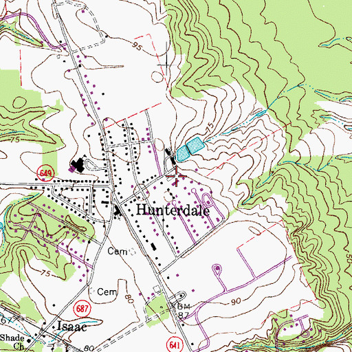 Topographic Map of Rock Church School, VA