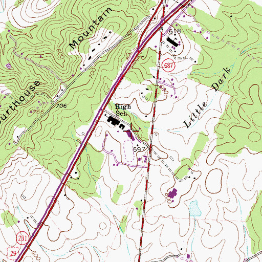 Topographic Map of William H Wetsel Middle School, VA