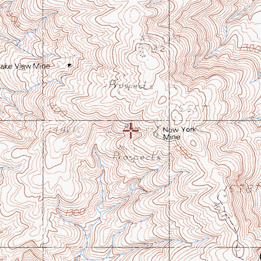 Topographic Map of New York Mine, CA