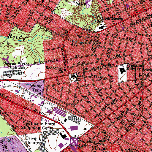 Topographic Map of Ephesus Junior Academy, VA