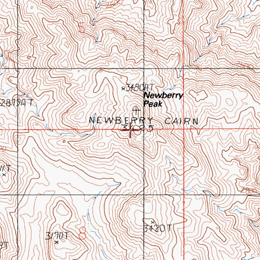 Topographic Map of Newberry Cairn, CA