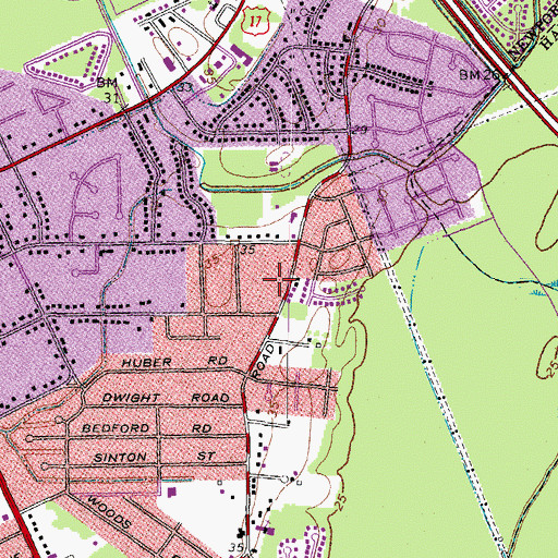 Topographic Map of While Away Private School, VA