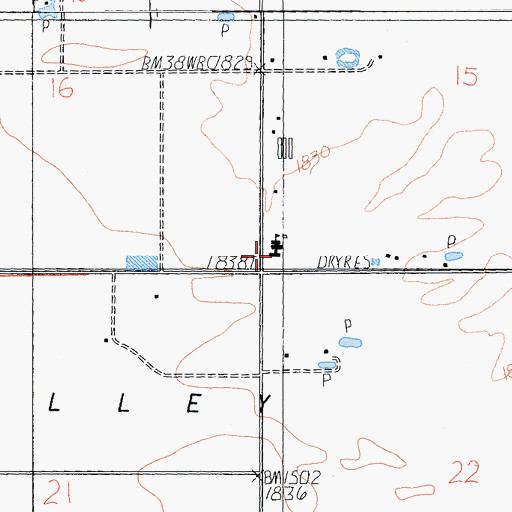 Topographic Map of Newberry Springs Elementary School, CA