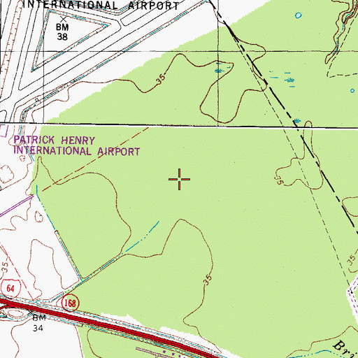 Topographic Map of New Horizons Regional Education Center - Kiln Creek Campus, VA