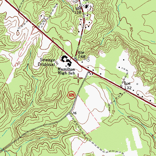 Topographic Map of Acquinton Elementary School, VA