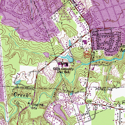 Topographic Map of Richmond Christian School, VA