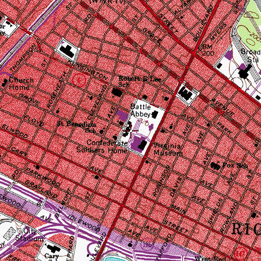 Topographic Map of Benedictine High School, VA