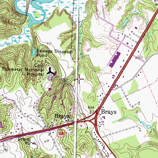 Topographic Map of Tappahannock Junior Academy, VA