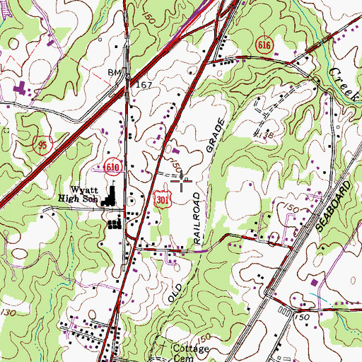 Topographic Map of Greensville Elementary School, VA