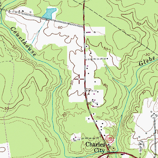Topographic Map of Charles City Middle School, VA