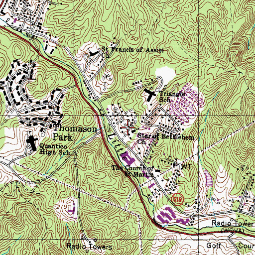 Topographic Map of Star of Bethlehem Christian Academy, VA