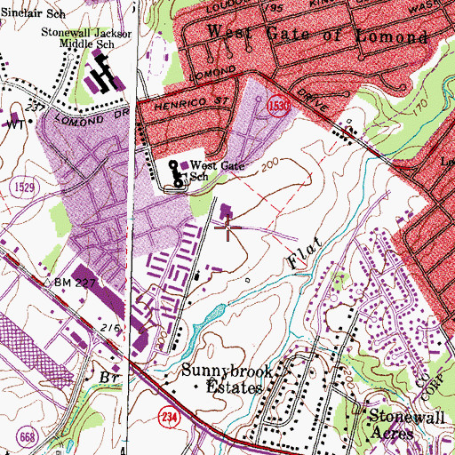 Topographic Map of Fairmont Christian Preparatory School, VA