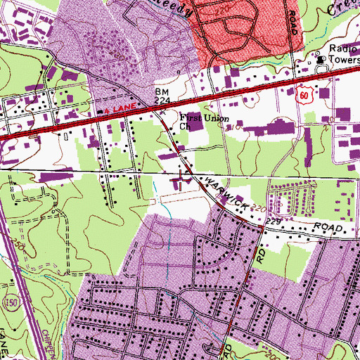 Topographic Map of Commonwealth Christian School, VA
