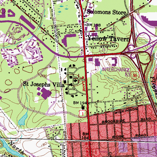 Topographic Map of Dooley School, VA