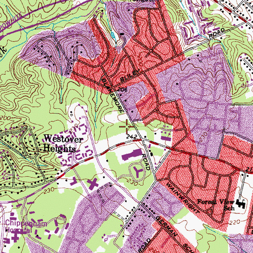 Topographic Map of Lucille Murray Brown Middle School, VA