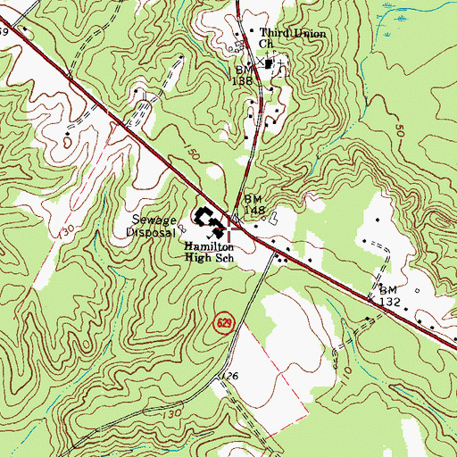 Topographic Map of Hamilton Holmes Middle School, VA