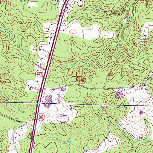 Topographic Map of Caroline Middle School, VA