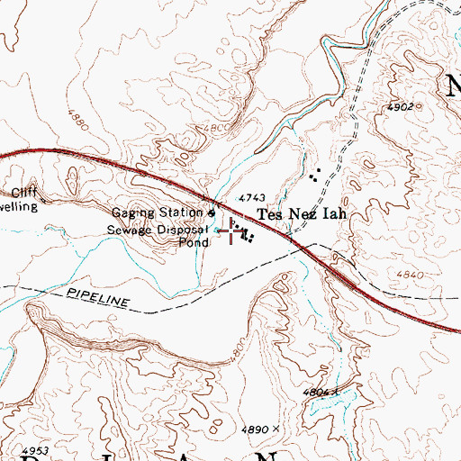Topographic Map of Tes Nez Iah, AZ