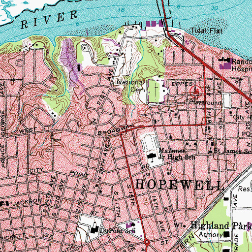 Topographic Map of Broadway Christian School, VA