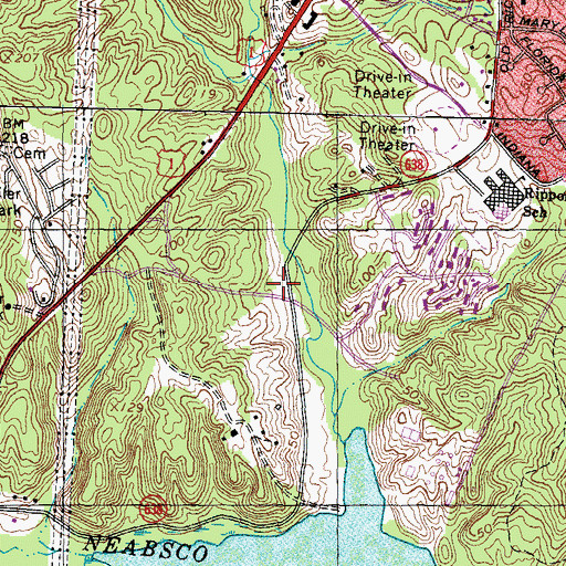 Topographic Map of Minnieland Academy, VA