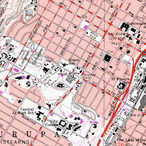 Topographic Map of Newman Park, CA