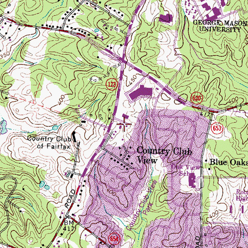 Topographic Map of University View Child Care Center, VA