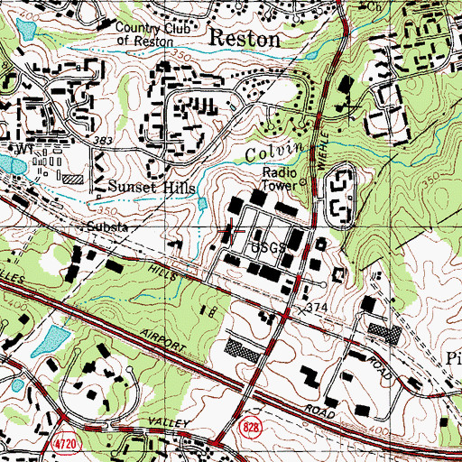 Topographic Map of Sunset Hills Montessori School Childrens House, VA