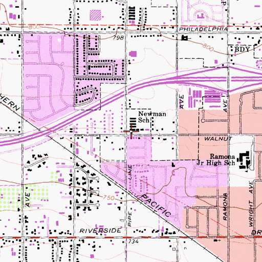 Topographic Map of Newman Elementary School, CA
