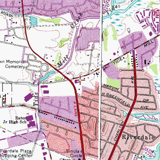 Topographic Map of Mary Atkins Elementary School, VA