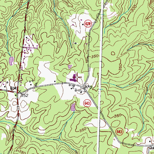Topographic Map of Red Oak - Sturgeon Elementary School, VA