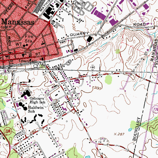 Topographic Map of Manassas Christian Academy, VA