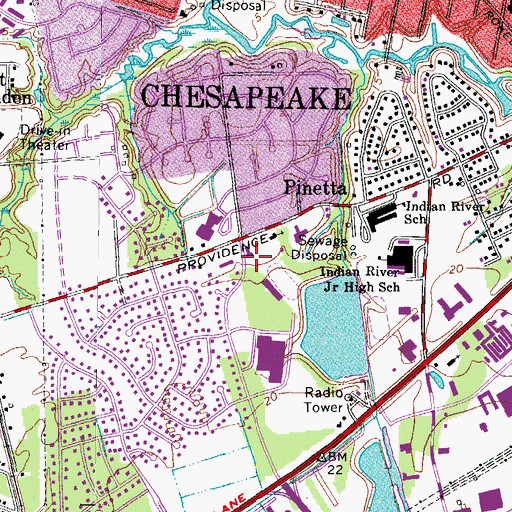 Topographic Map of Providence Christian School, VA
