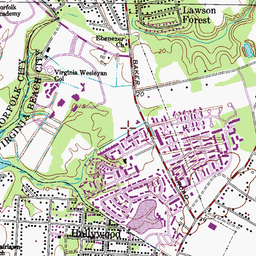 Topographic Map of Chesapeake Bay Academy, VA