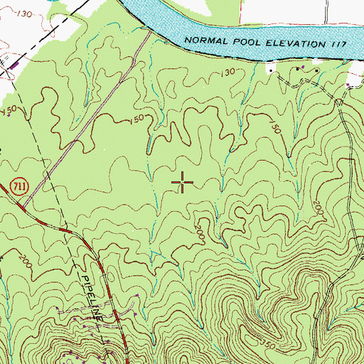 Topographic Map of James River High School, VA