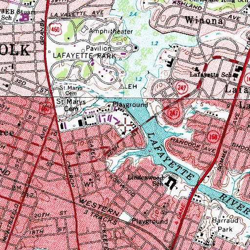 Topographic Map of Faith Academy School of Excellence, VA