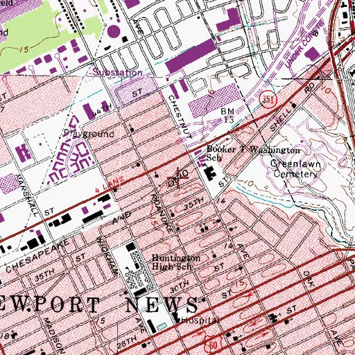Topographic Map of Gethsemane Baptist Christian Academy, VA