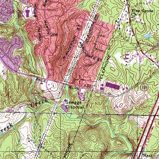 Topographic Map of Evangel Christian School, VA