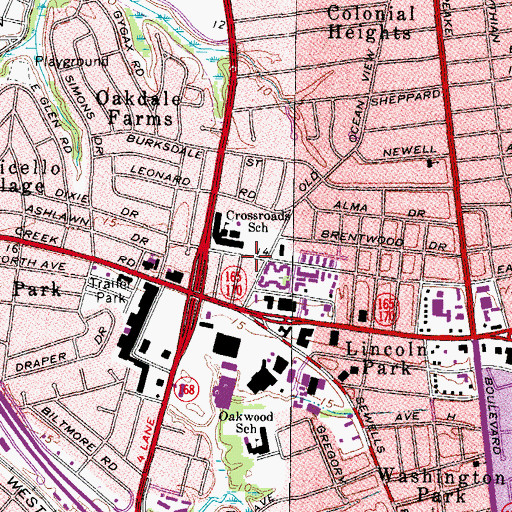 Topographic Map of McLea School, VA