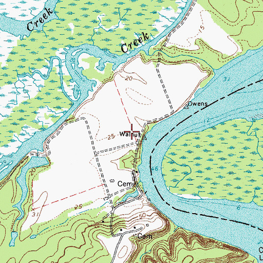 Topographic Map of Cumberland Academy, VA