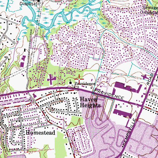 Topographic Map of Hope Lutheran School, VA
