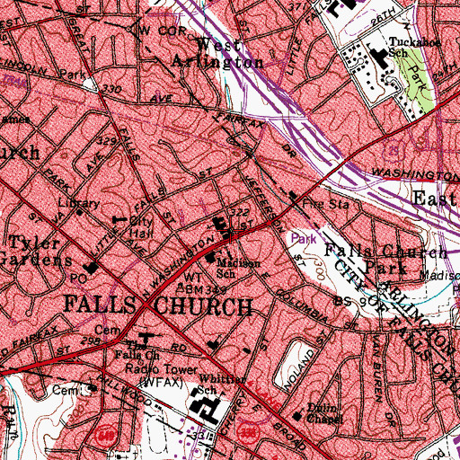 Topographic Map of Columbia Baptist Child Development Center, VA