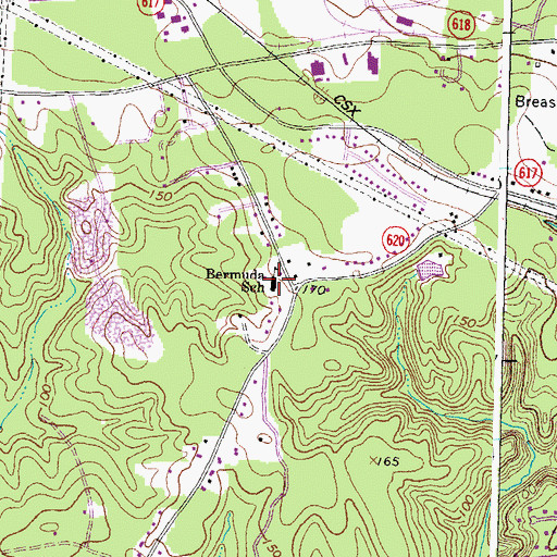 Topographic Map of Turning Point Alternative School, VA